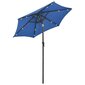 vidaXL lietussargs ar LED, tumši zils, 200x211cm, alumīnijs цена и информация | Saulessargi, markīzes un statīvi | 220.lv