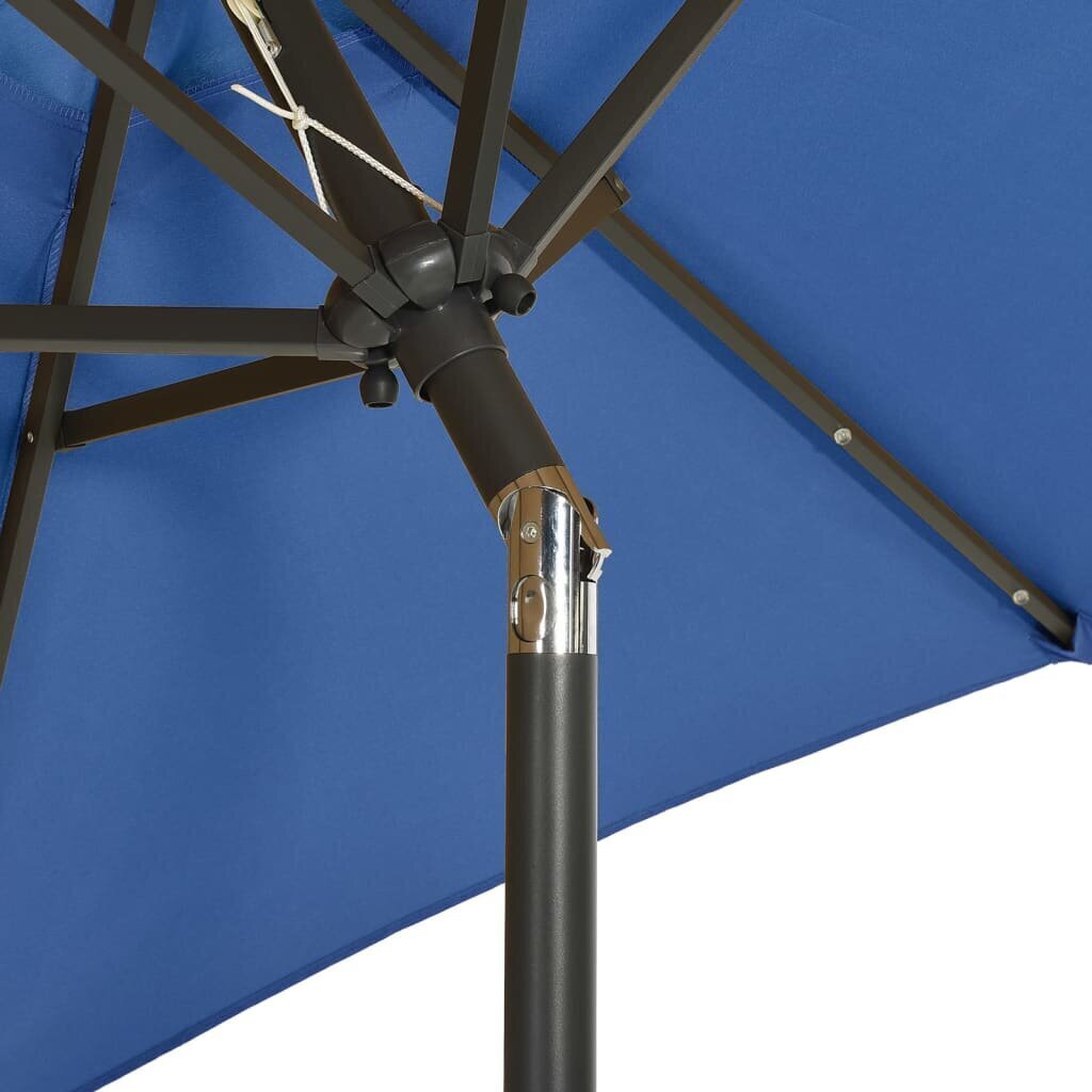 vidaXL lietussargs ar LED, tumši zils, 200x211cm, alumīnijs cena un informācija | Saulessargi, markīzes un statīvi | 220.lv