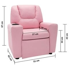 vidaXL - guļamkrēsls, rozā, mākslīgā āda цена и информация | Кресла для отдыха | 220.lv