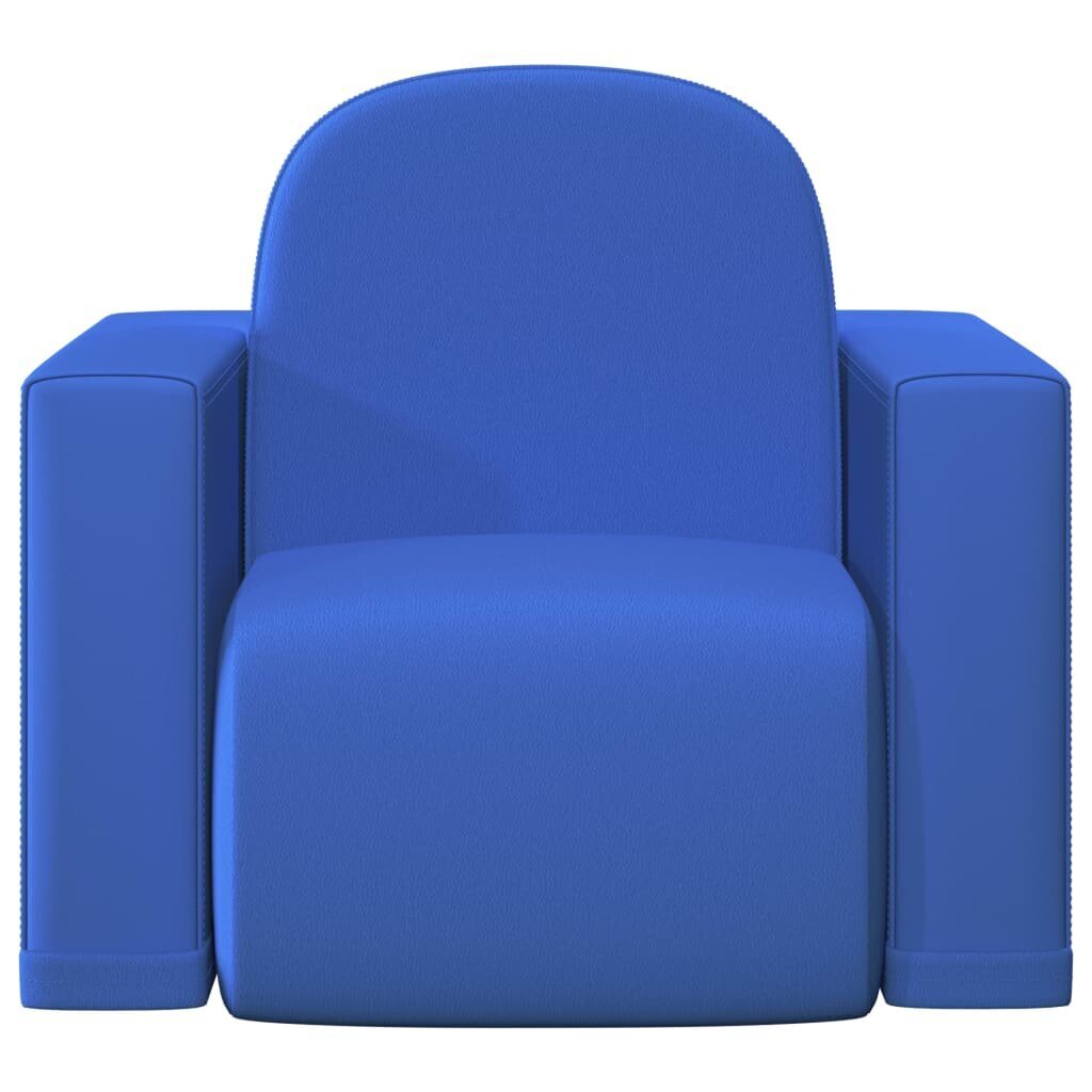 vidaXL 2-1 bērnu dīvāns, zils, mākslīgā āda cena un informācija | Sēžammaisi, klubkrēsli, pufi bērniem | 220.lv