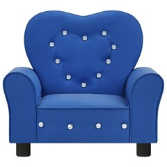 vidaXL - bērnu dīvāns, zils, mākslīgā āda cena un informācija | Dīvāni | 220.lv
