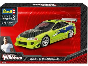 Revell - Fast & Furious Brian´s 1995 Mitsubishi Eclipse, 1/24, 07691 cena un informācija | Konstruktori | 220.lv