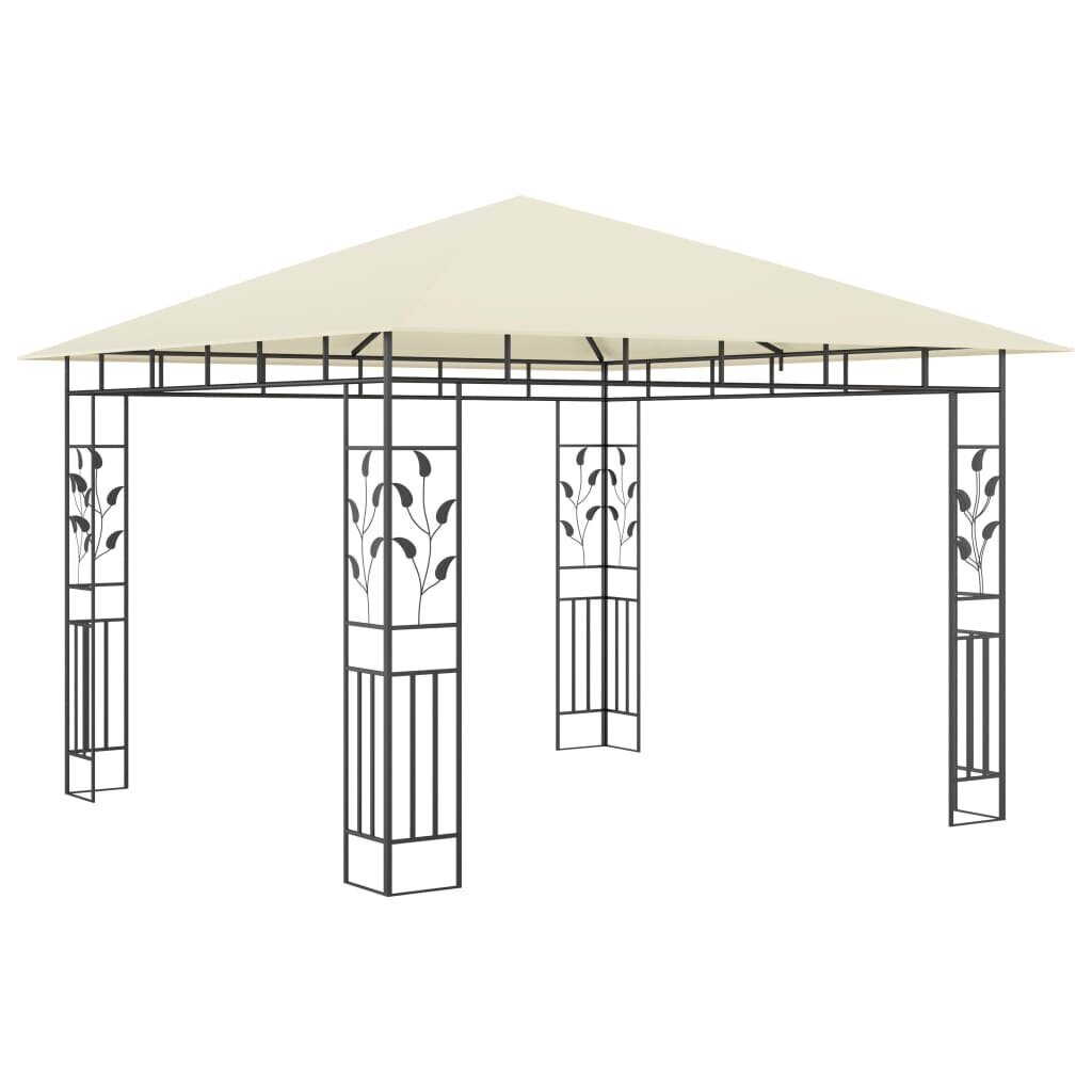 vidaXL - dārza nojume ar kukaiņu tīklu un spuldzēm, krēmkrāsa, 3x3x2,73m, 180g / m² cena un informācija | Dārza nojumes un lapenes | 220.lv