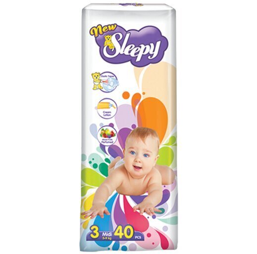 Autiņbiksītes New Sleepy Midi-40.gb (3.izmērs) 5-9 kg cena un informācija | Autiņbiksītes | 220.lv