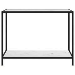vidaXL konsoles galdiņš, balts, 100x35x75 cm, rūdīts stikls цена и информация | Столы-консоли | 220.lv