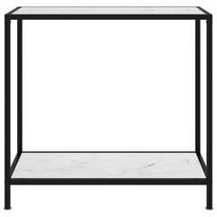 vidaXL konsoles galdiņš, balts, 80x35x75 cm, rūdīts stikls цена и информация | Столы-консоли | 220.lv