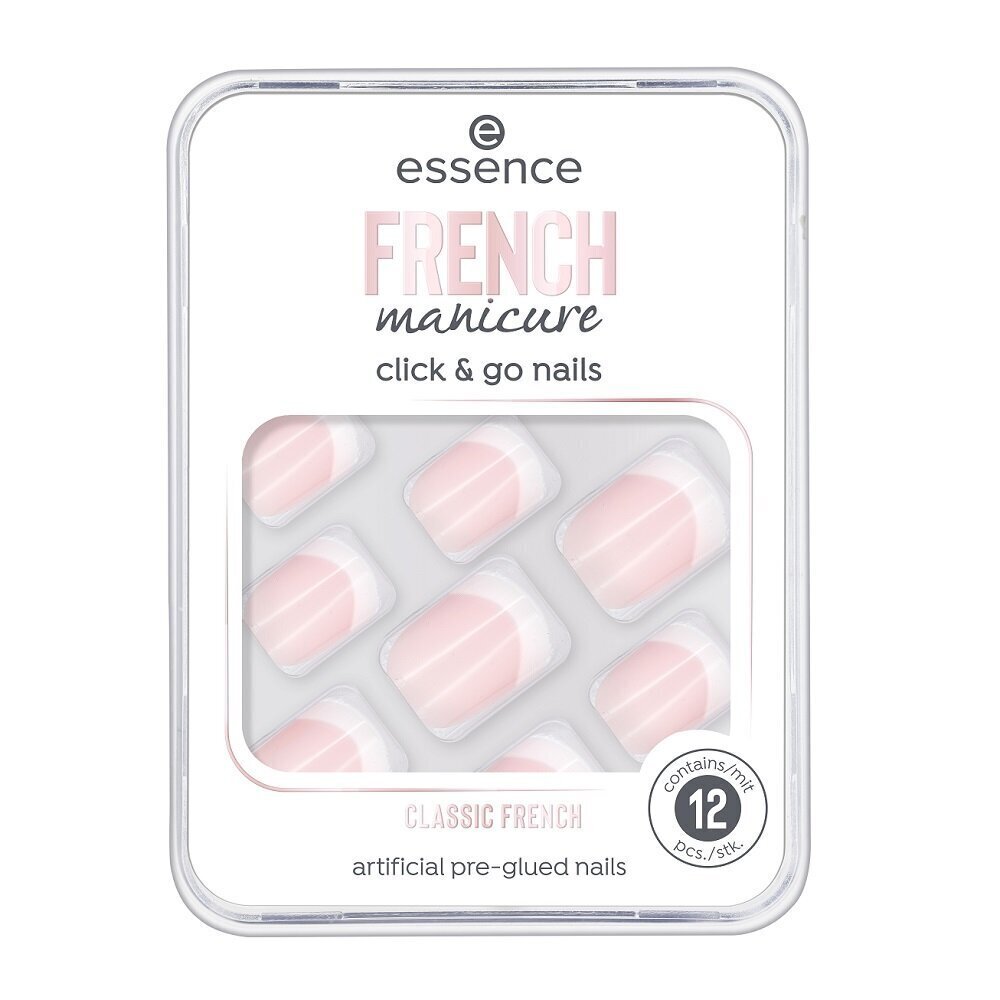 Mākslīgie nagi Essence French Manicure Click & Go, 12 vnt., 01 Classic French cena un informācija | Nagu kopšanas piederumi | 220.lv