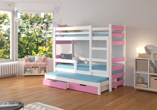 Кровать ADRK Furniture Karlo, белая/розовая цена и информация | Детские кровати | 220.lv