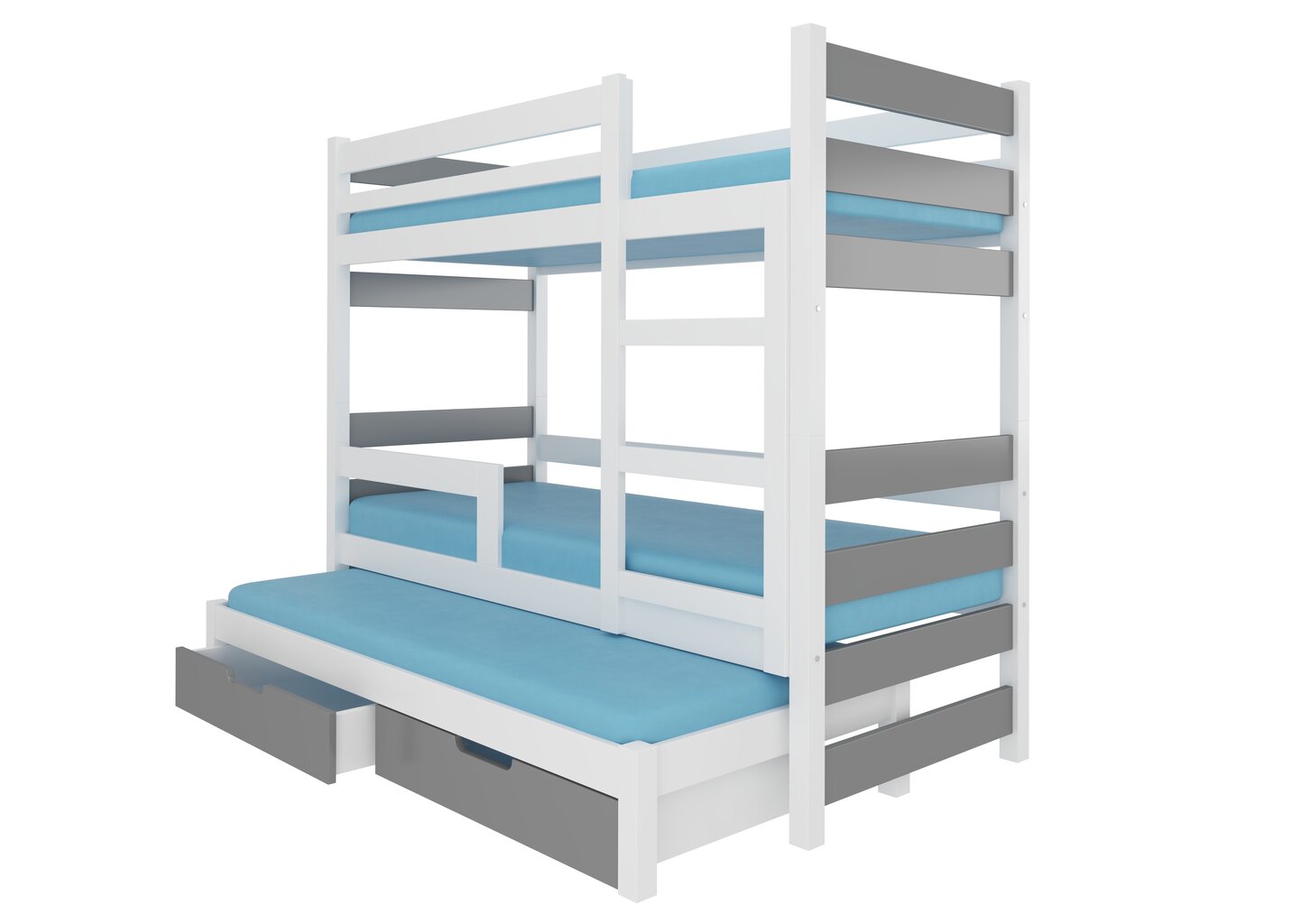 Gulta ADRK Furniture Karlo, balta/pelēka cena un informācija | Bērnu gultas | 220.lv