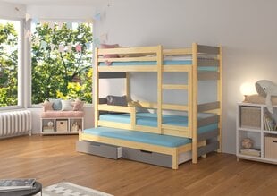 Кровать ADRK Furniture Karlo, коричневая/серая цена и информация | Детские кровати | 220.lv