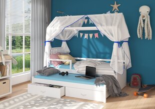 Gulta ADRK Furniture Jonasek ar sānu aizsardzību 80x180cm, brūna cena un informācija | Bērnu gultas | 220.lv