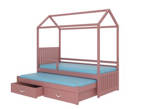 Gulta ADRK Furniture Jonasek ar sānu aizsardzību 80x180cm, rozā цена и информация | Детские кровати | 220.lv