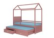 Gulta ADRK Furniture Jonasek ar sānu aizsardzību 80x180cm, rozā цена и информация | Bērnu gultas | 220.lv
