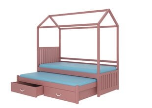 Gulta ADRK Furniture Jonasek 90x200cm, rozā цена и информация | Детские кровати | 220.lv