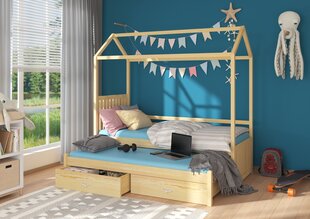 Gulta ADRK Furniture Jonasek 90x200cm, gaiši brūna cena un informācija | Bērnu gultas | 220.lv