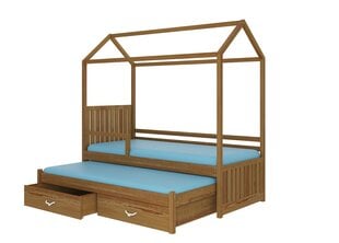 Gulta ADRK Furniture Jonasek ar sānu aizsardzību 90x200cm, tumši brūna cena un informācija | Bērnu gultas | 220.lv