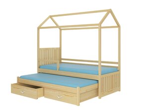 Кровать ADRK Furniture Jonasek с боковой защитой 90x200см, светло-коричневая цена и информация | Детские кровати | 220.lv