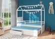 Gulta ADRK Furniture Jonasek ar sānu aizsardzību 90x200cm, balta ar rozā baldahīnu cena un informācija | Bērnu gultas | 220.lv
