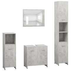 Комплект мебели для ванной из 4 частей, серый цена и информация | Комплекты в ванную | 220.lv