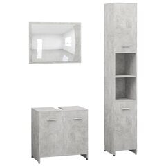 Комплект мебели для ванной, 3 части, серый цена и информация | Комплекты в ванную | 220.lv