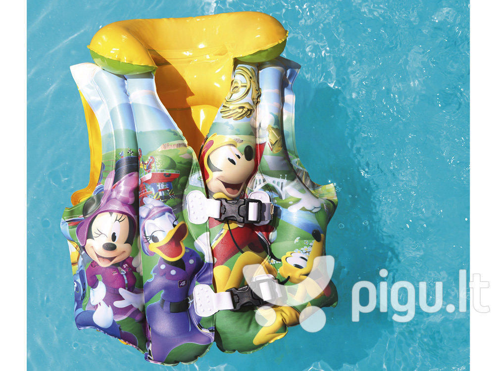 Piepūšamā peldveste Bestway Mickey Mouse Clubhouse™, 51x46 cm цена и информация | Peldvestes, peldēšanas piedurknes | 220.lv