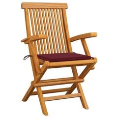 vidaXL - dārza krēsli ar spilveniem, 4 gab., masīvs tīkkoks cena un informācija | Dārza krēsli | 220.lv