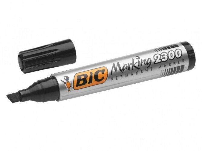 Bic Permanentais marķieris Eco 2300 4-5 mm, nošķelta galviņa, melns, 1 gab. 300096 cena un informācija | Kancelejas preces | 220.lv