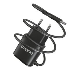 Dudao 2x USB mājsaimniecības USB lādētājs - C tipa 12W melns kabelis (A2ProT black) cena un informācija | Lādētāji un adapteri | 220.lv