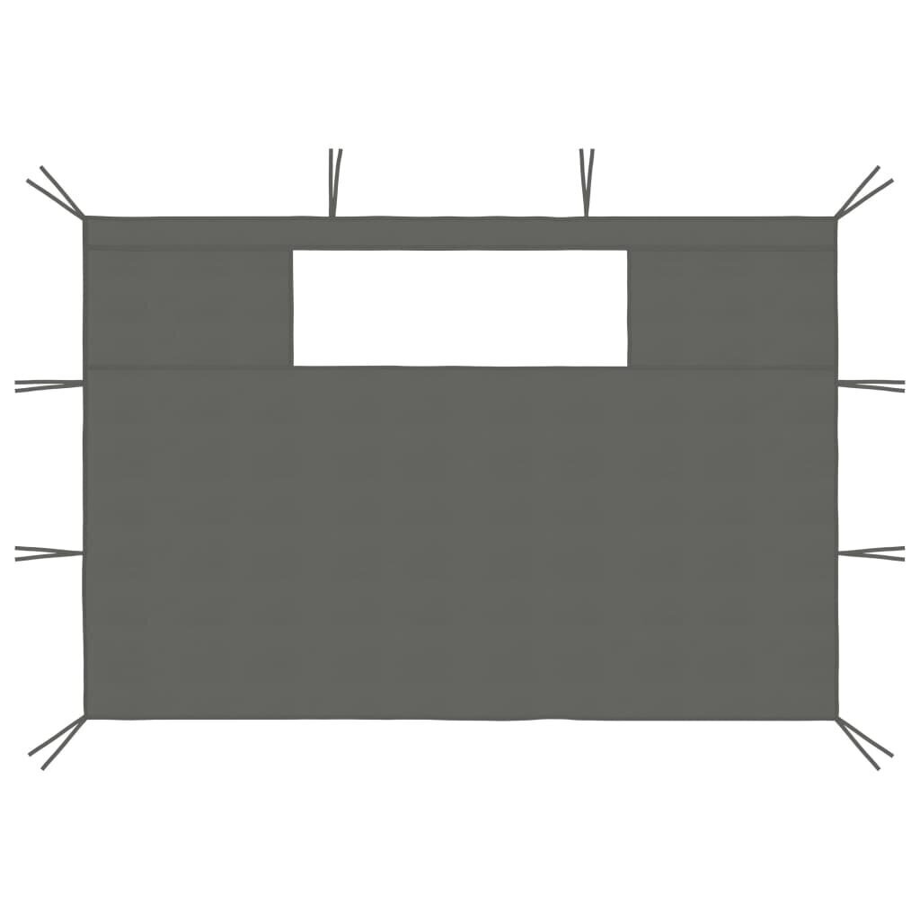 vidaXL - nojumes sānu sienas ar logiem, 2 gab., antracīts (315316) cena un informācija | Dārza nojumes un lapenes | 220.lv