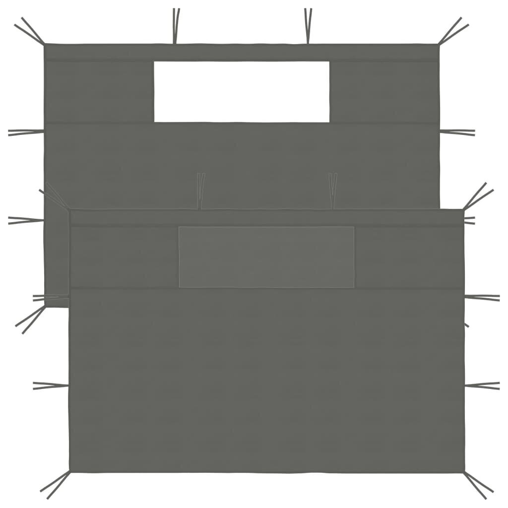 vidaXL - nojumes sānu sienas ar logiem, 2 gab., antracīts (315316) cena un informācija | Dārza nojumes un lapenes | 220.lv