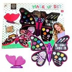 Большой набор для маникюра и макияжа Бабочка с зеркалом, розовый цена и информация | Игрушки для девочек | 220.lv