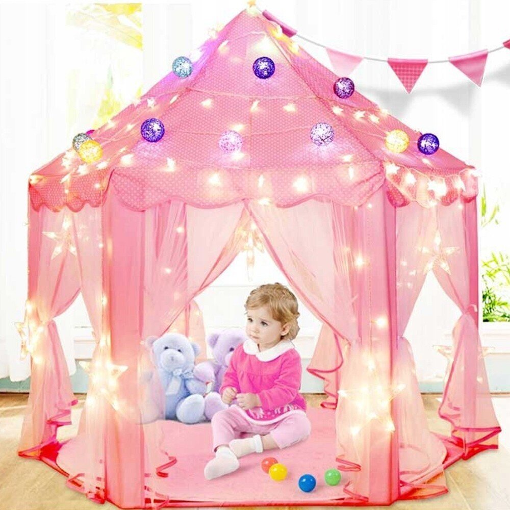 Bērnu telts Princeses pils, rozā cena un informācija | Bērnu rotaļu laukumi, mājiņas | 220.lv