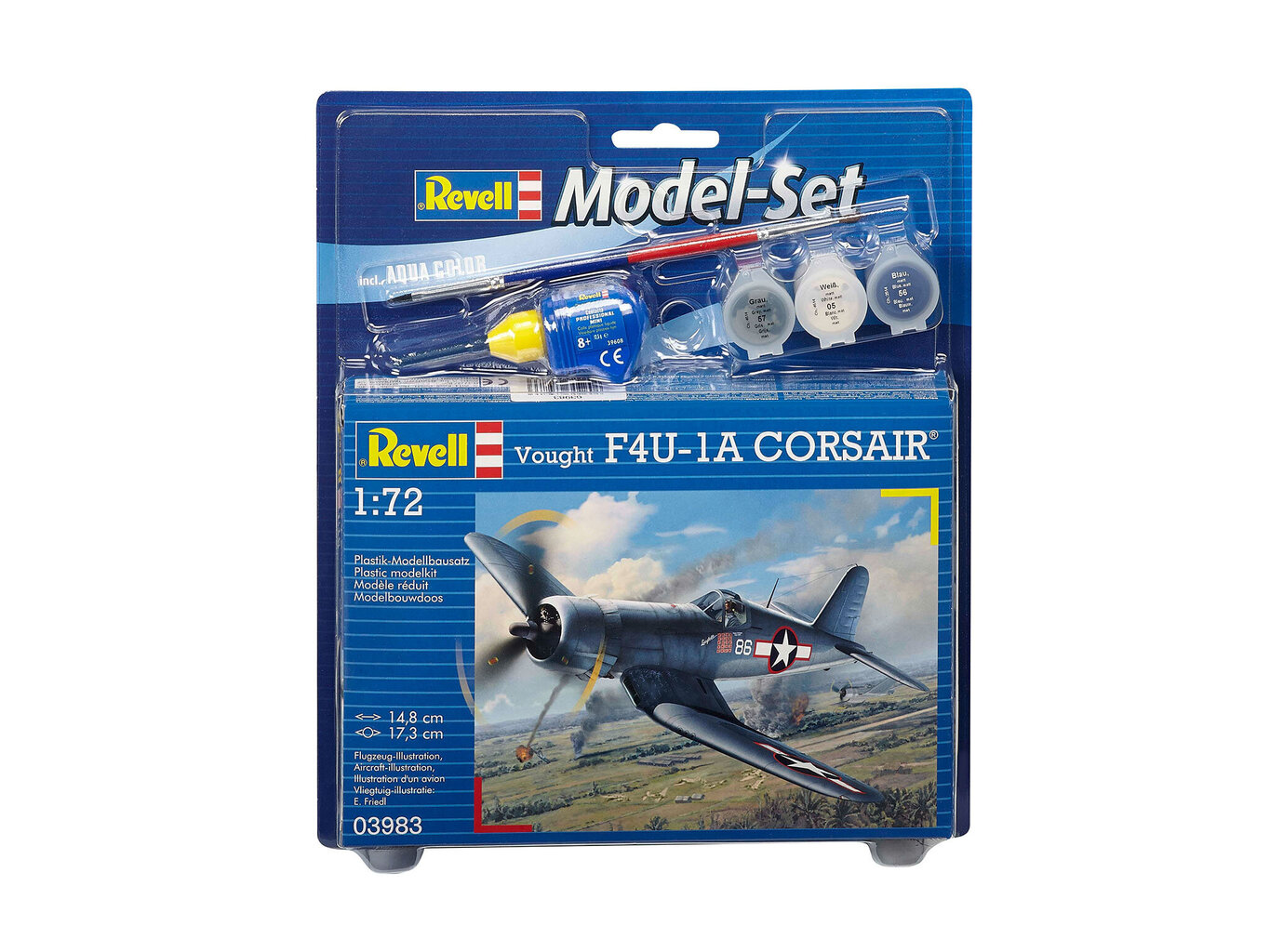 Revell - Vought F4U-1A Corsair dāvanu komplekts, 1/72, 63983 cena un informācija | Konstruktori | 220.lv