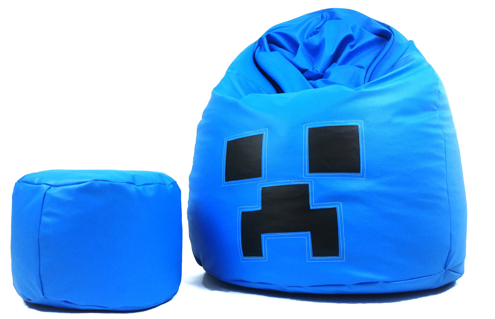 Sēžammaiss NORE Smiley XL ar pufu, zils cena un informācija | Sēžammaisi, klubkrēsli, pufi bērniem | 220.lv