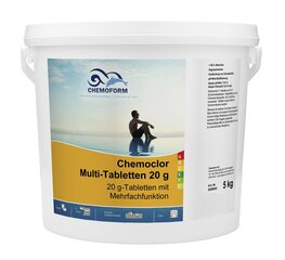 Multitabletes 20 g, Chemoform Chemoclor Multi-Tabletten 20 g, 5 kg цена и информация | Химия для бассейнов | 220.lv