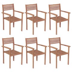 vidaXL - dārza krēsli, 6 gab., masīvs tīkkoks cena un informācija | Dārza krēsli | 220.lv