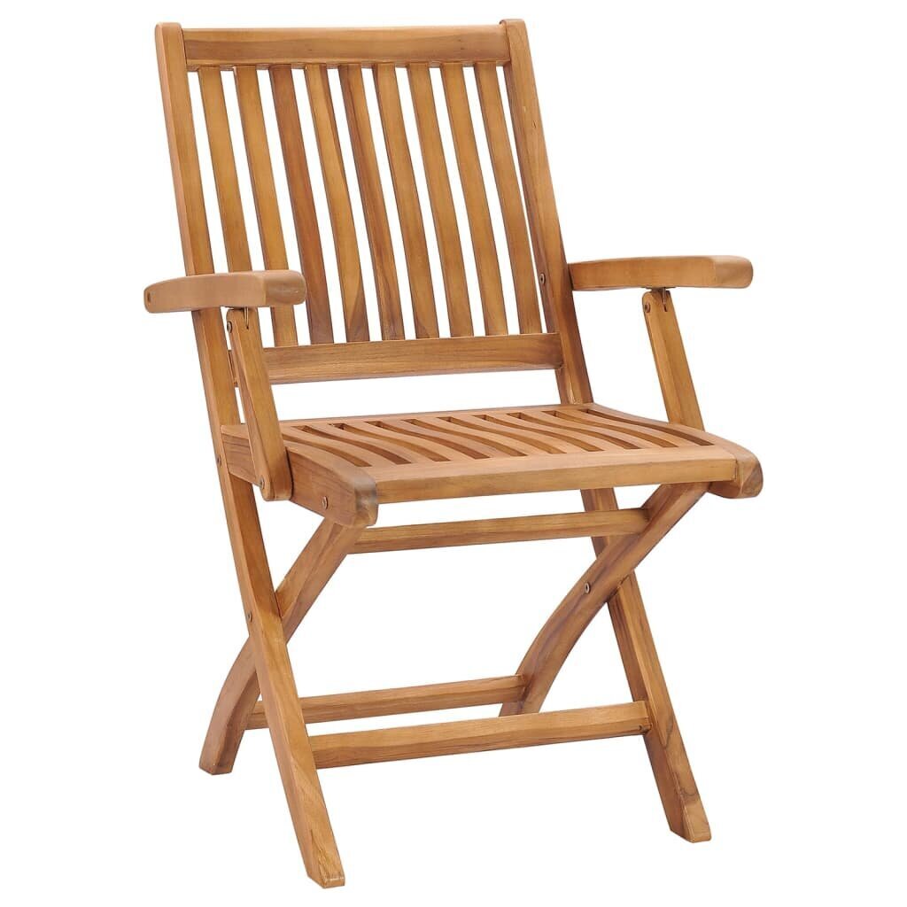 vidaXL - saliekamie dārza krēsli ar spilveniem, 6 gab., tīkkoks цена и информация | Dārza krēsli | 220.lv