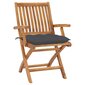 vidaXL - saliekamie dārza krēsli ar spilveniem, 8 gab., tīkkoks цена и информация | Dārza krēsli | 220.lv