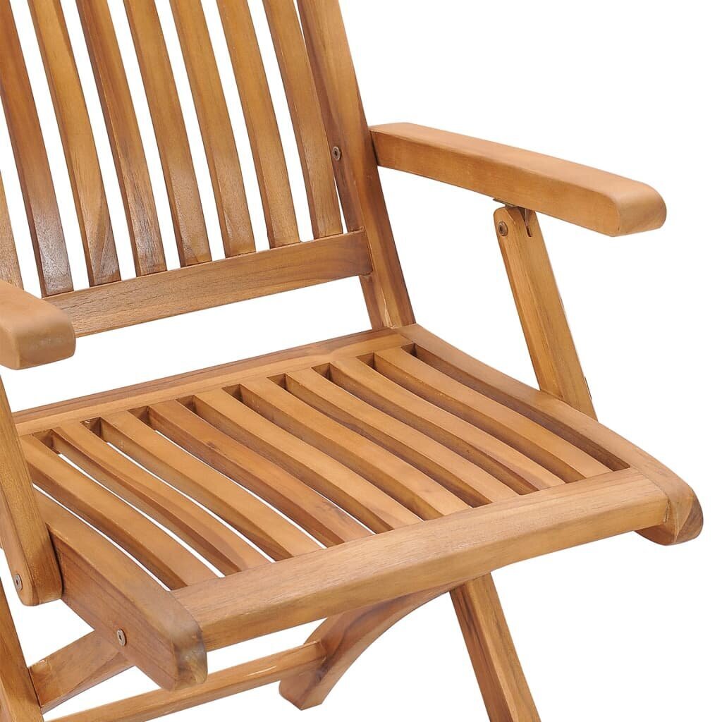 vidaXL - saliekamie dārza krēsli ar spilveniem, 8 gab., tīkkoks цена и информация | Dārza krēsli | 220.lv
