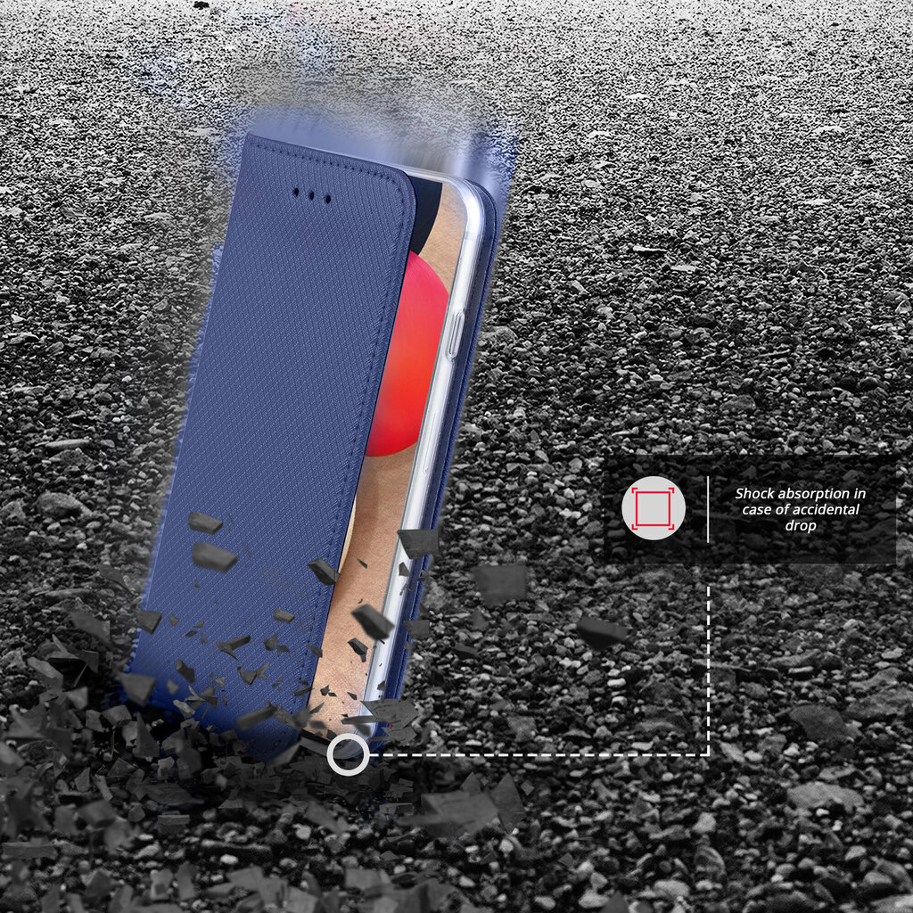 Moozy magnētisks telefona maciņš ar karšu turētāju un statīva funkciju saderīgs ar Samsung A02S telefona modeli - Tumši zils cena un informācija | Telefonu vāciņi, maciņi | 220.lv