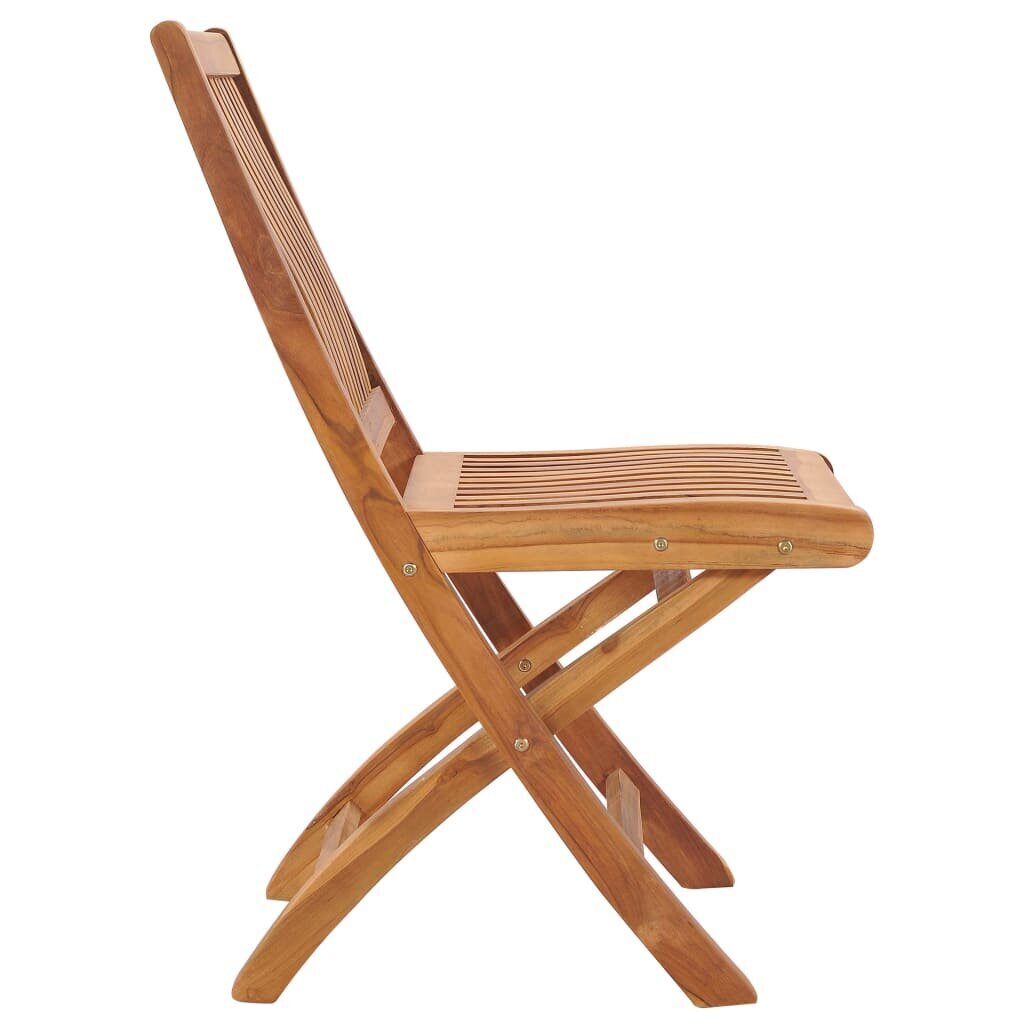 vidaXL - saliekamie dārza krēsli, 4 gab., tīkkoka koks цена и информация | Dārza krēsli | 220.lv