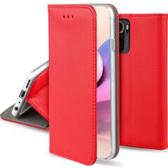 Перекидной чехол Moozy для Xiaomi Redmi Note 10 и Redmi Note 10S - Красный магнитный откидной футляр с держателем для карт и подставкой цена и информация | Чехлы для телефонов | 220.lv