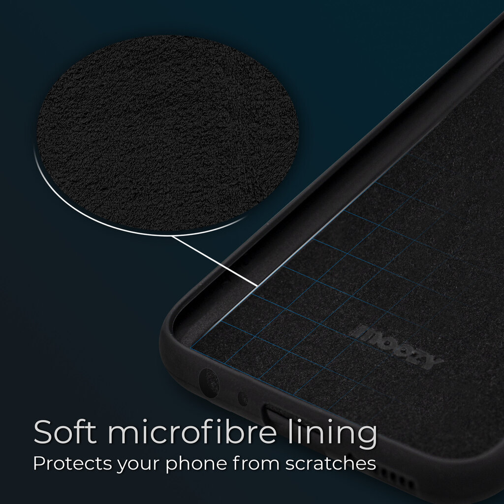 Moozy Lifestyle telefona vāciņš saderīgs ar Samsung A52, Samsung A52 5G – augstvērtīga silikona apvalks ar matētu virsmu un mīkstu mikrošķiedras oderi, Melns cena un informācija | Telefonu vāciņi, maciņi | 220.lv