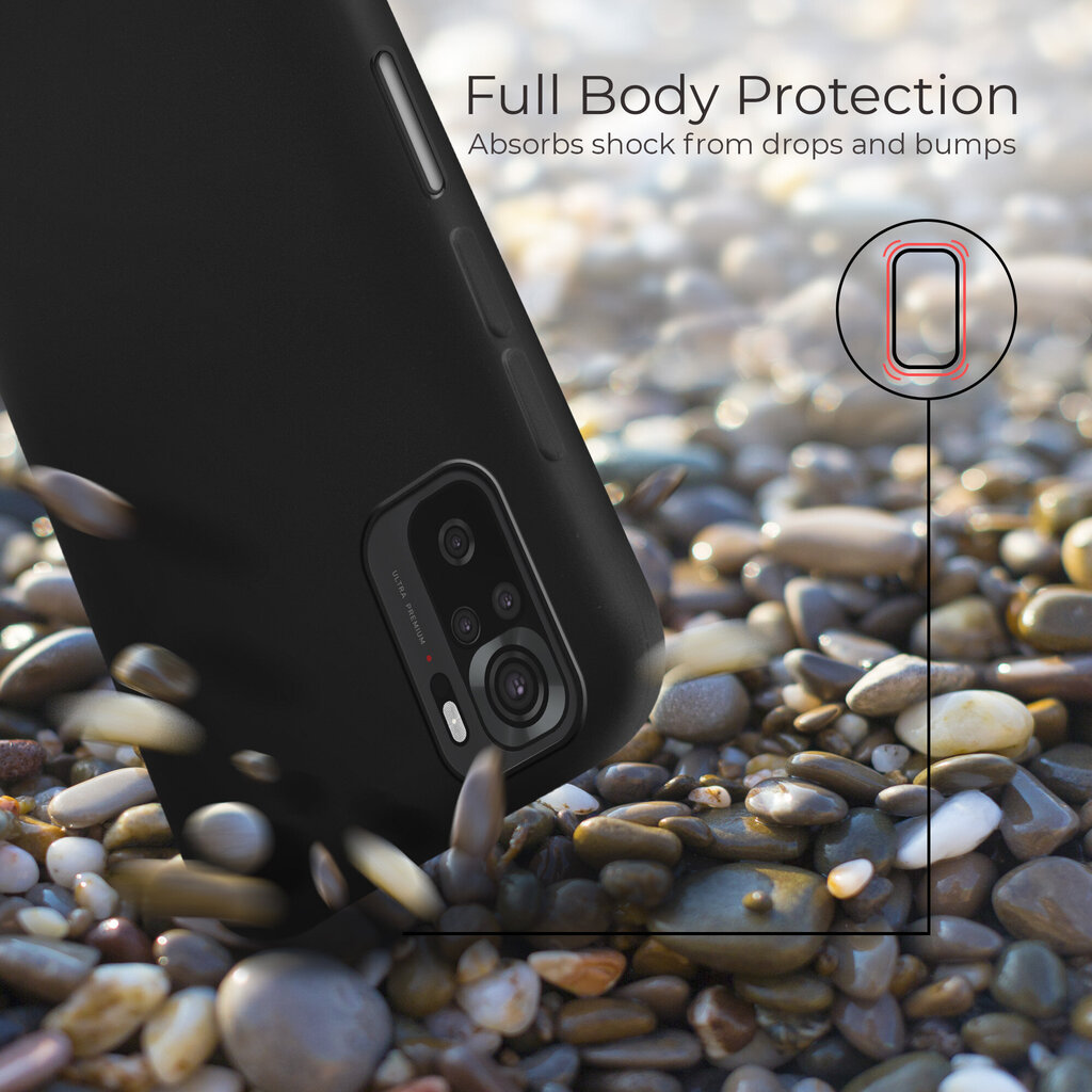 Moozy Lifestyle telefona vāciņš saderīgs ar Xiaomi Redmi Note 10, Redmi Note 10S – augstvērtīga silikona apvalks ar matētu virsmu un mīkstu mikrošķiedras oderi, Melns цена и информация | Telefonu vāciņi, maciņi | 220.lv