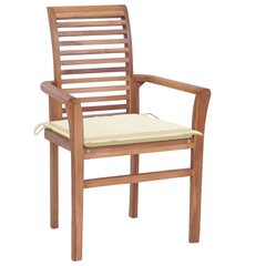 vidaXL - krēsli ar spilveniem, 8 gab., tīkkoks cena un informācija | Virtuves un ēdamistabas krēsli | 220.lv