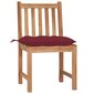 Dārza krēsli ar spilveniem, 6 gab., brūni/sarkani cena un informācija | Dārza krēsli | 220.lv