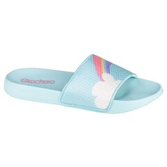 Iešļūcenes meitenēm Skechers Sunny Slides-Dreamy Steps Jr 86994L-LBMT, zilas цена и информация | Детские тапочки, домашняя обувь | 220.lv