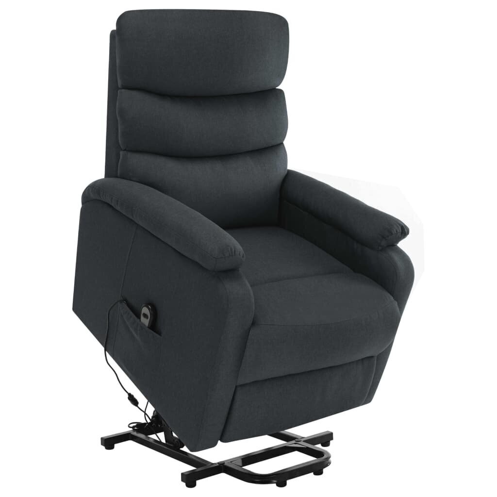 vidaXL masāžas krēsls, paceļams, tumši pelēks audums цена и информация | Atpūtas krēsli | 220.lv