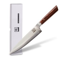Японский нож из дамасской стали Zayiko, Kasshoku, поварской нож, 20,3 см цена и информация | Ножи и аксессуары для них | 220.lv