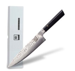 Японский нож из дамасской стали Oleio Zayiko, Kuro, поварской нож, 20,3 см цена и информация | Ножи и аксессуары для них | 220.lv